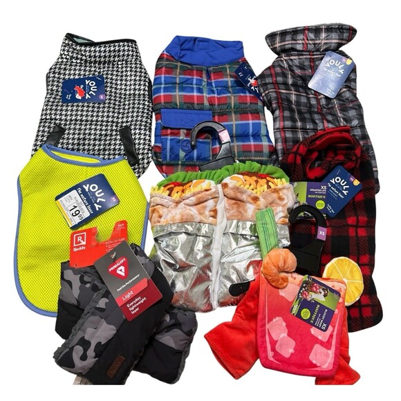 NEW Lot of 8 Dog Youly, Bootique, Reddy Outfits Size XS to XS/S (Lot 2904) - Picture 1 of 5